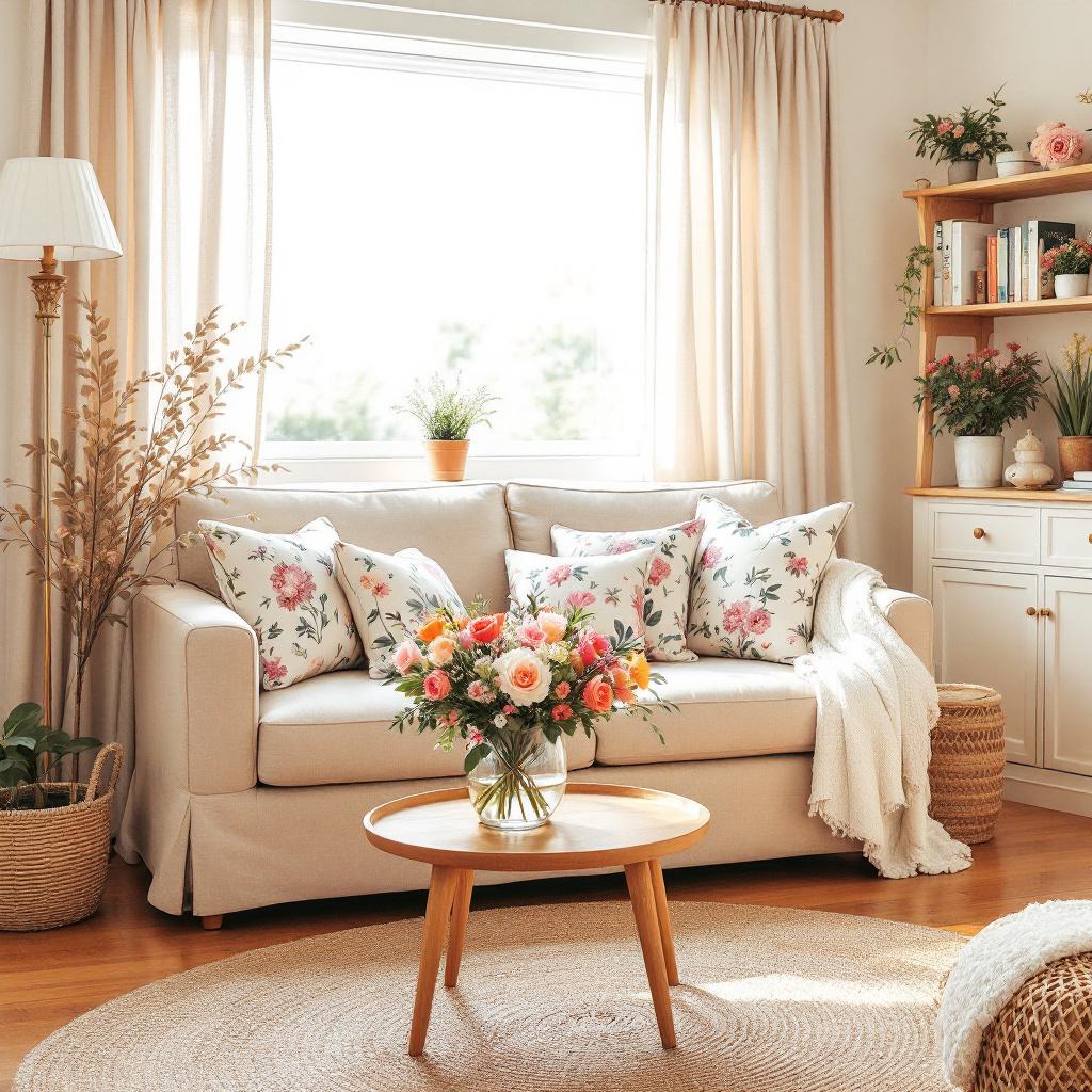 Creating a Cozy Living Room Atmosphere with Floral Decor