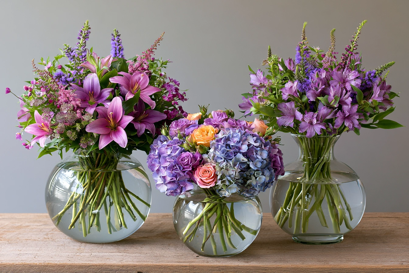 Creative Arrangements for Round Vases